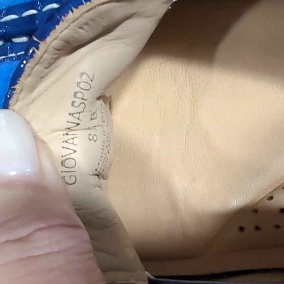 Donald Pliner Blue silver and  Loafers with Suede Texture and Chain Detail - Picture 7 of 7